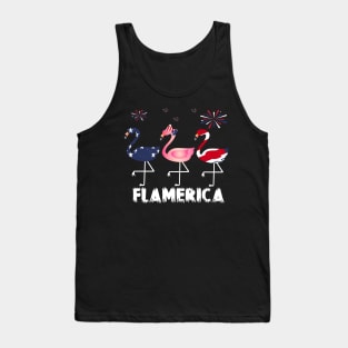 flamerica..4th of july flamingo lovers gift Tank Top